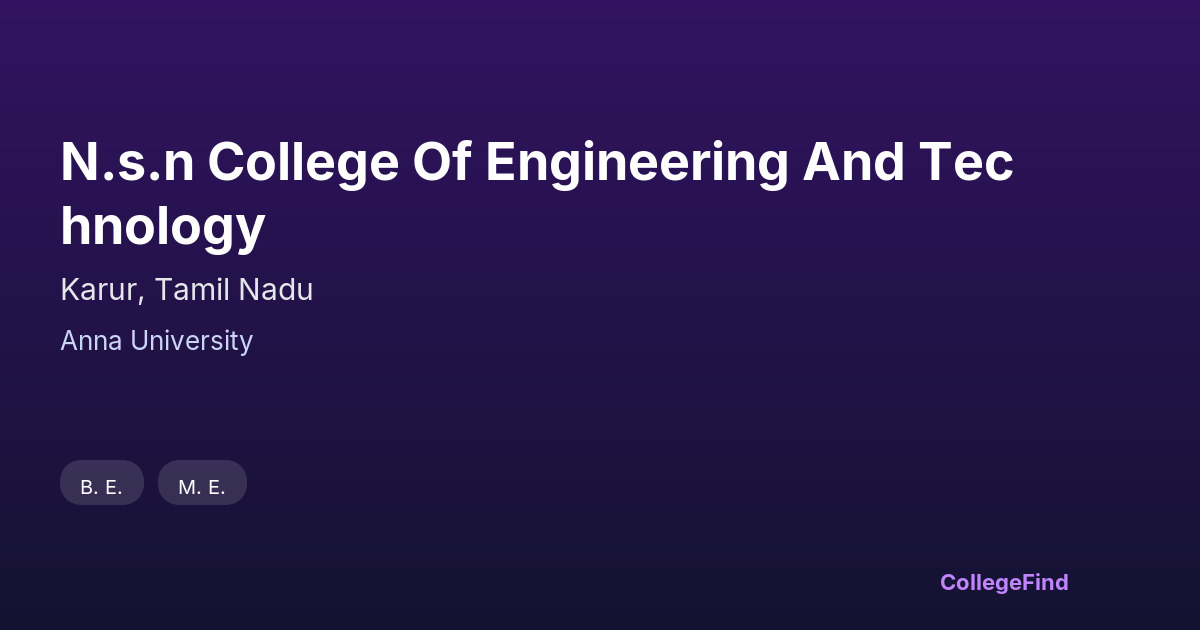 n.s.n college of engineering and technology