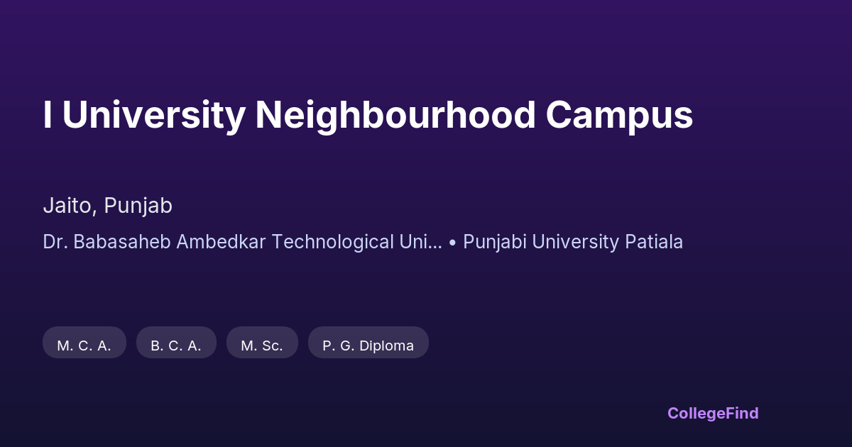 i university neighbourhood campus