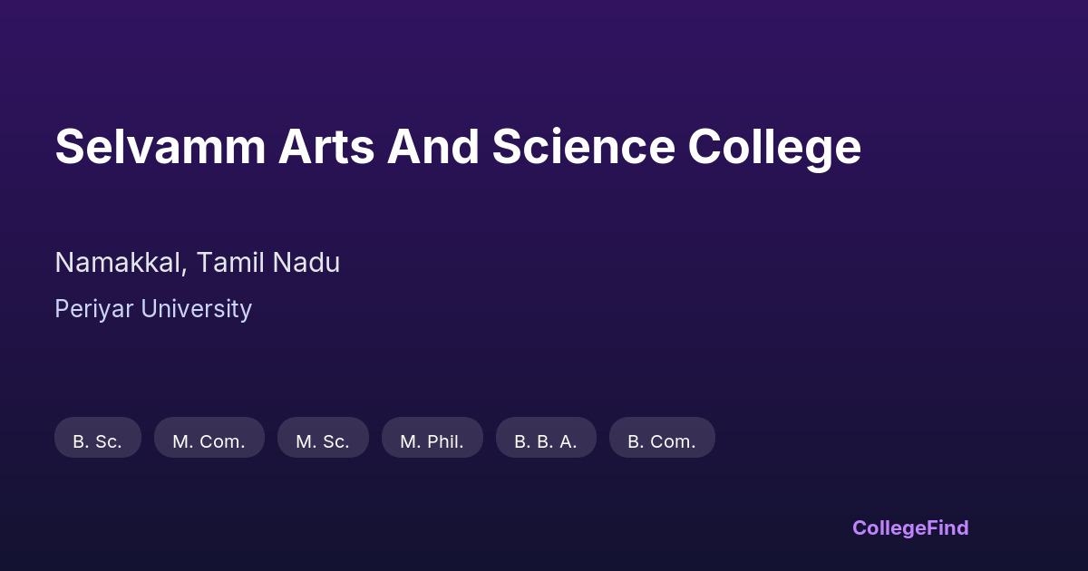 selvamm arts and science college