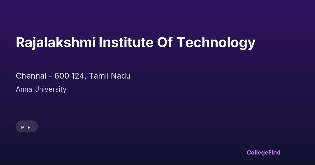 rajalakshmi institute of technology