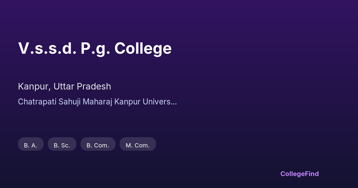 v.s.s.d. p.g. college