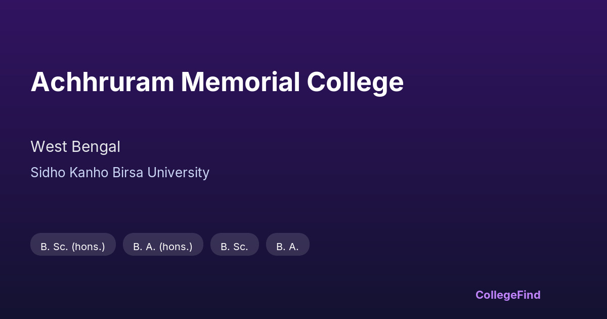 achhruram memorial college