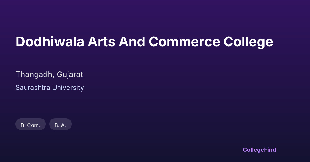 dodhiwala arts and commerce college