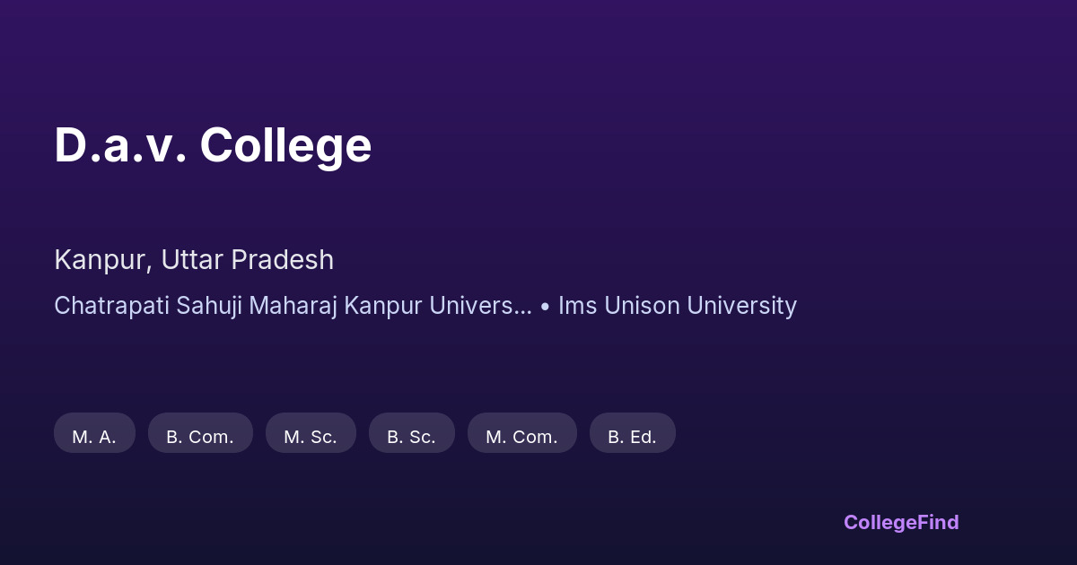 d.a.v. college