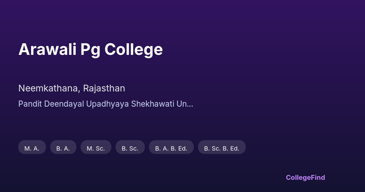 arawali pg college