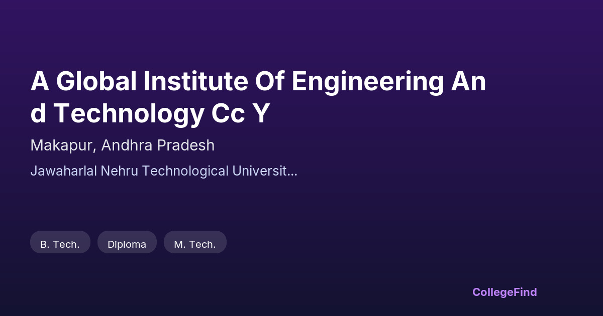 a global institute of engineering and technology cc y