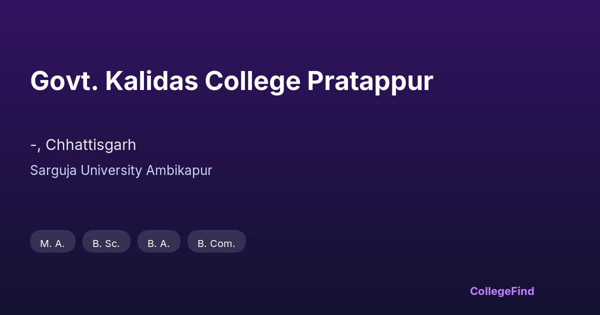 govt. kalidas college pratappur