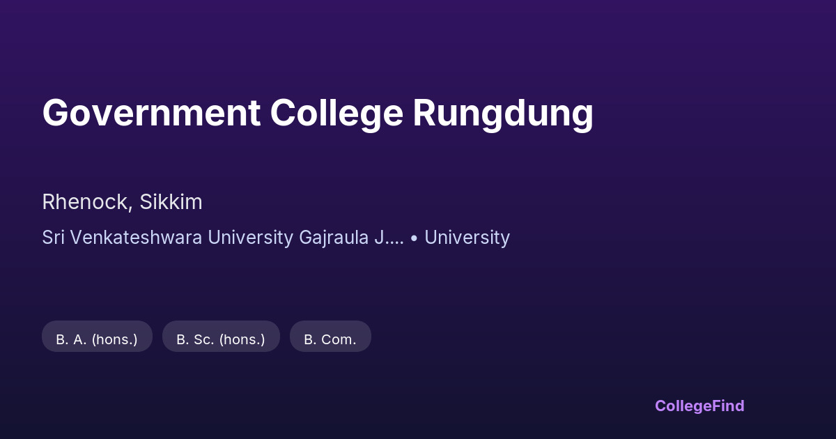 government college rungdung