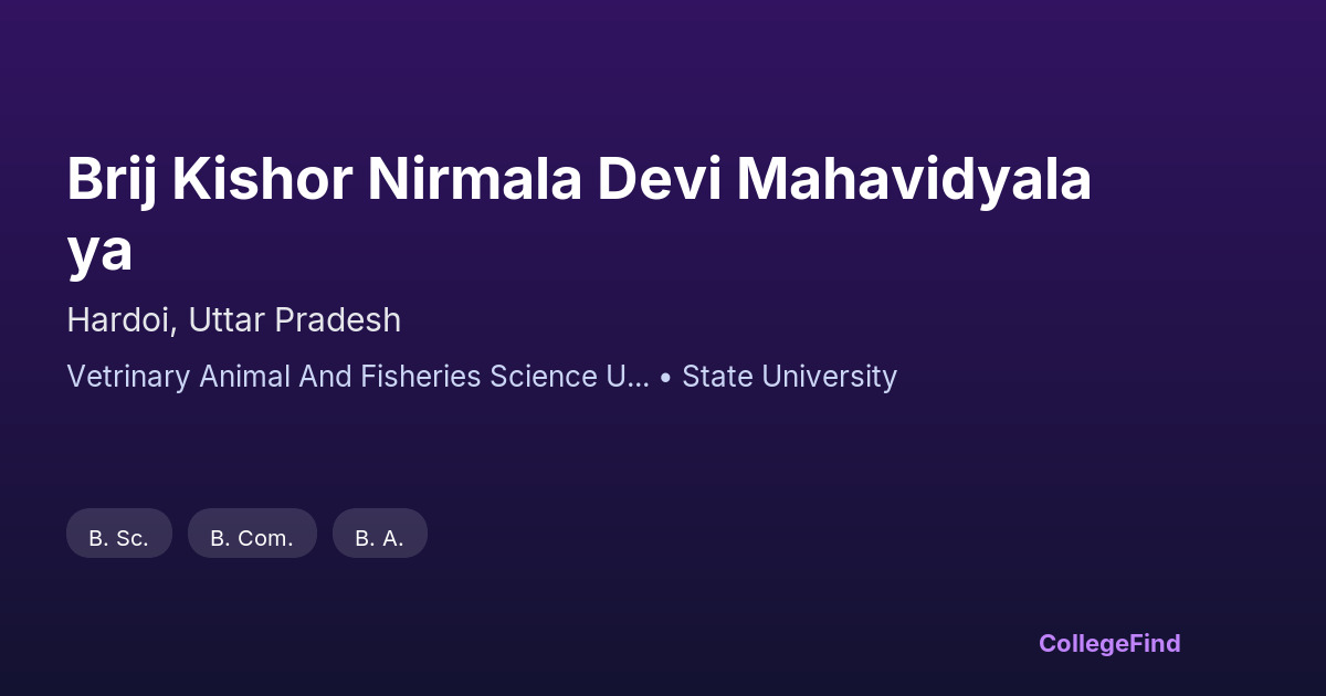 brij kishor nirmala devi mahavidyalaya