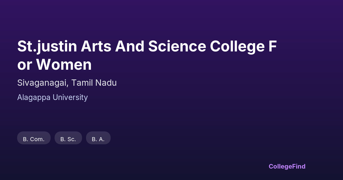 st.justin arts and science college for women
