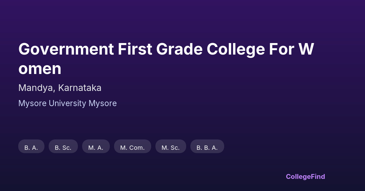 government first grade college for women