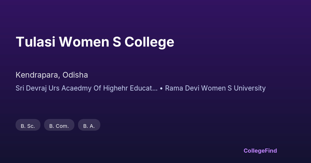 tulasi women s college