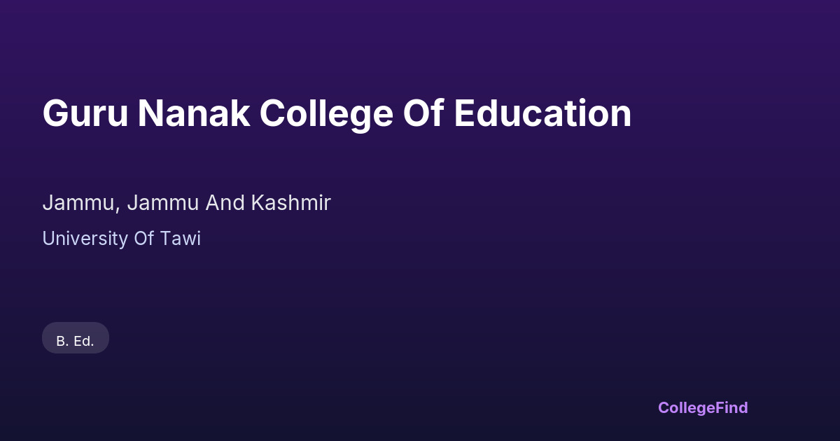 guru nanak college of education