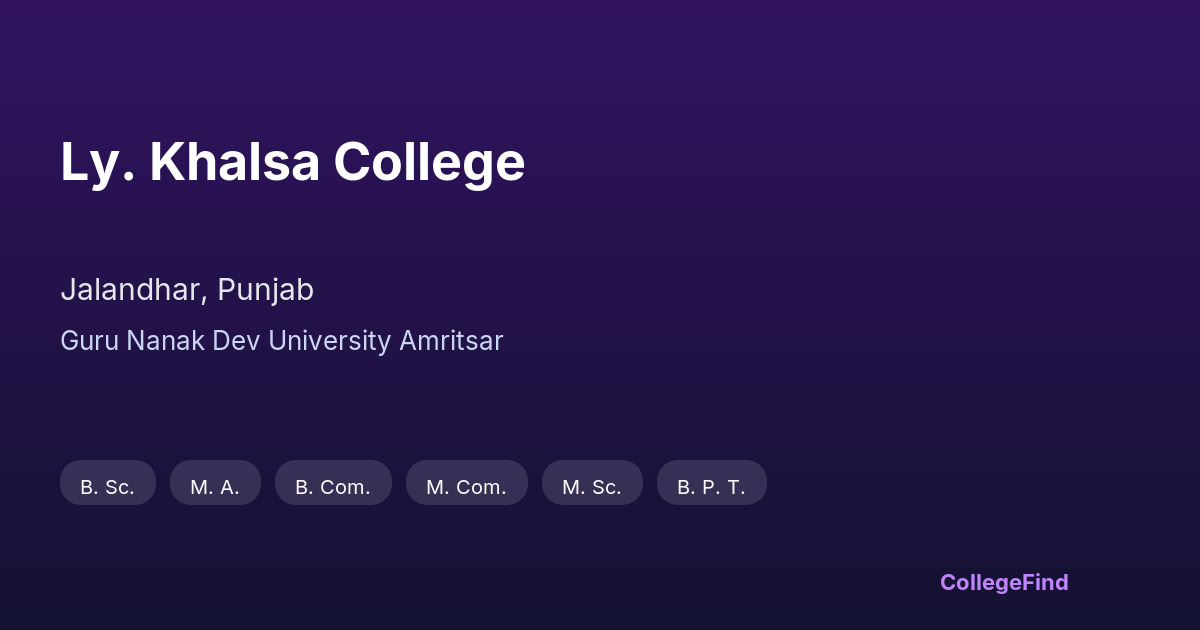 ly. khalsa college