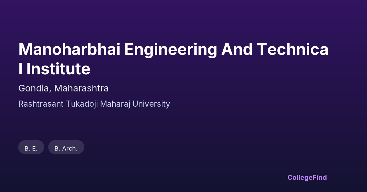 manoharbhai engineering and technical institute