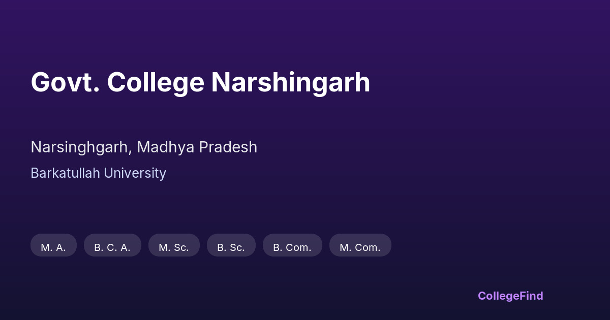 govt. college narshingarh