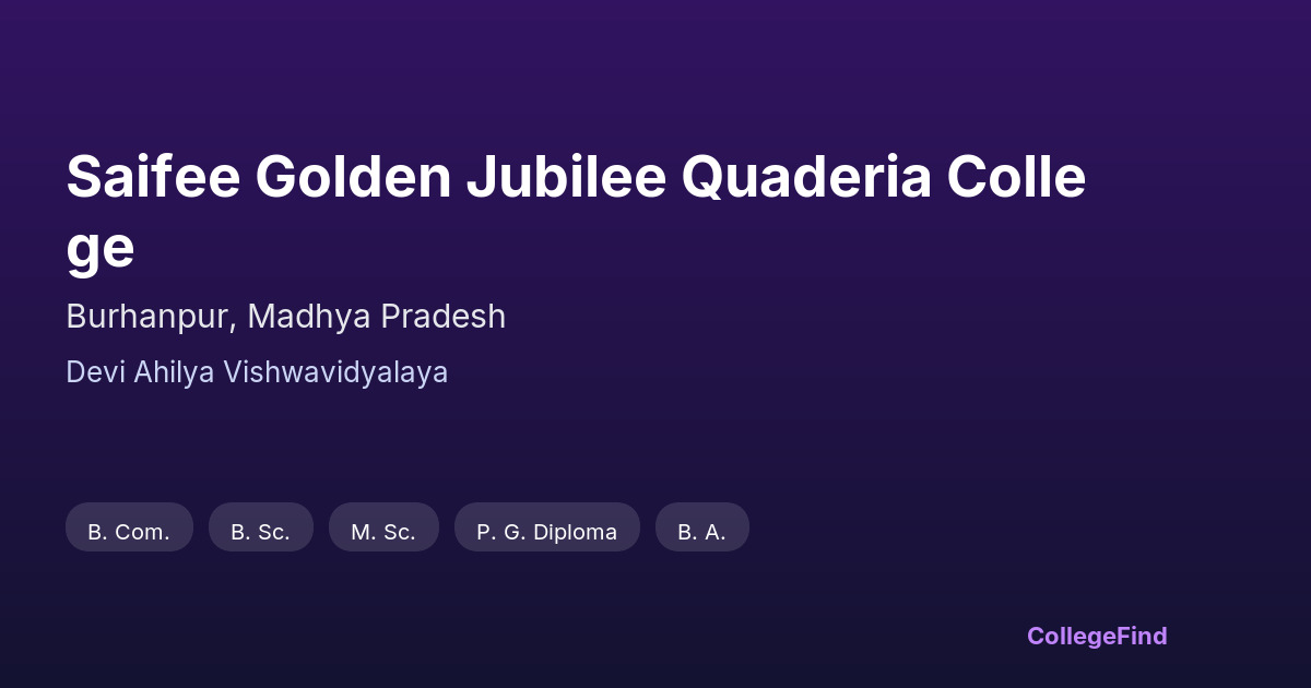saifee golden jubilee quaderia college