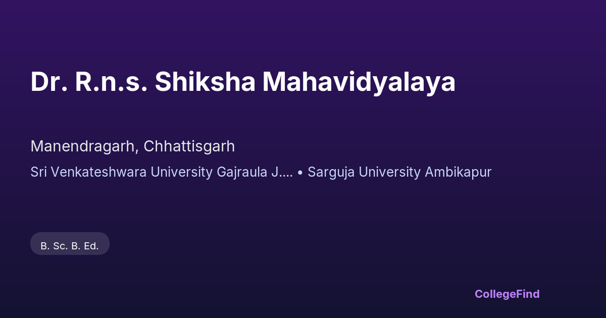 dr. r.n.s. shiksha mahavidyalaya