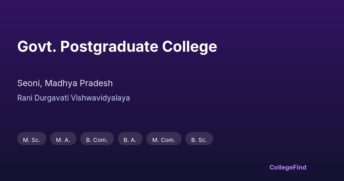 govt. postgraduate college