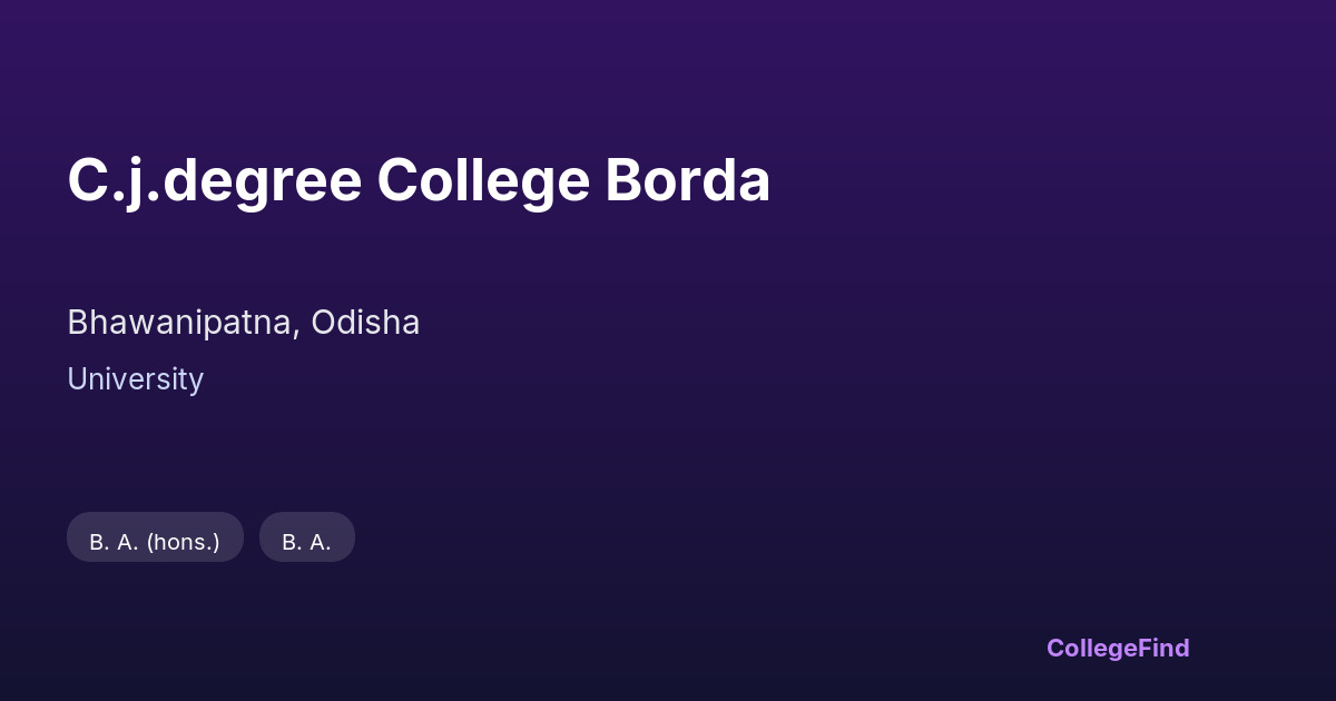 c.j.degree college borda