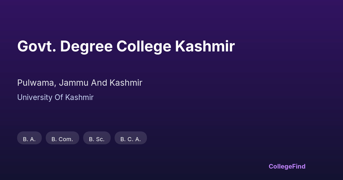 govt. degree college kashmir