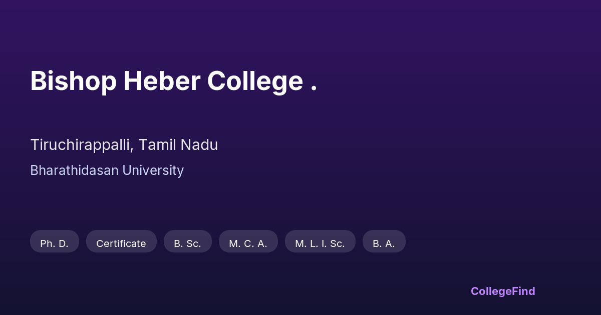 bishop heber college .