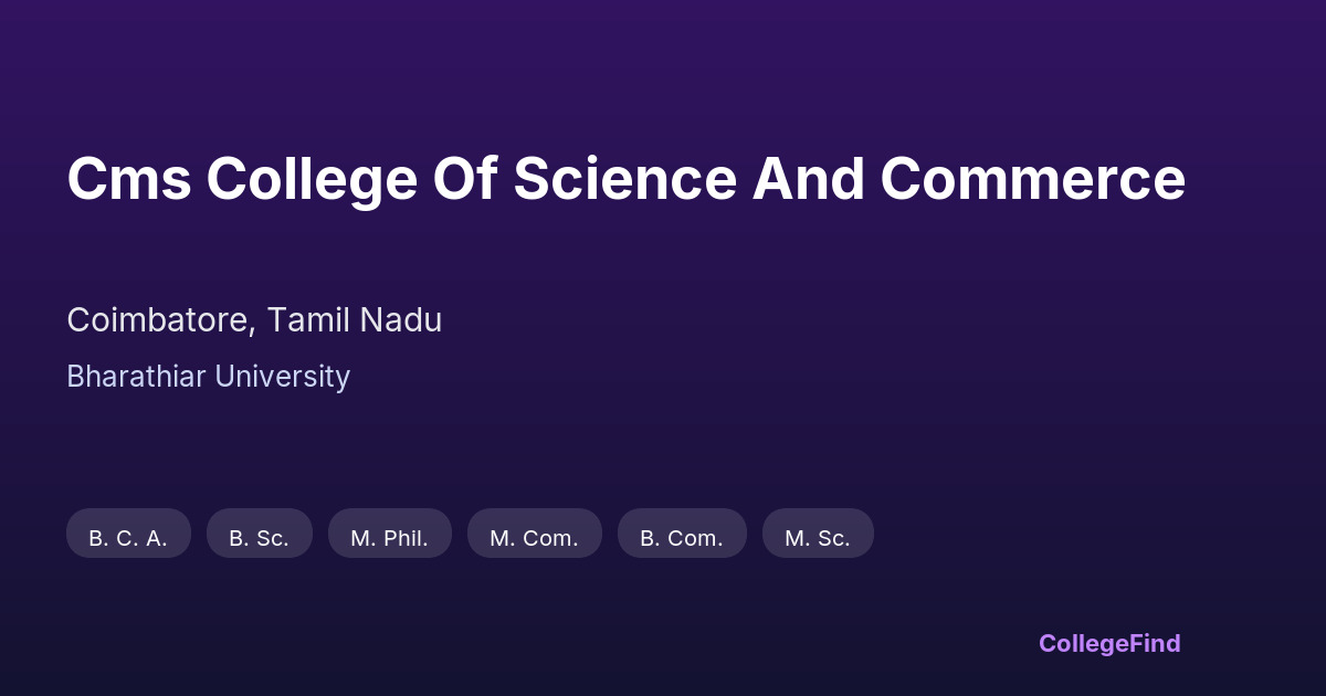 cms college of science and commerce