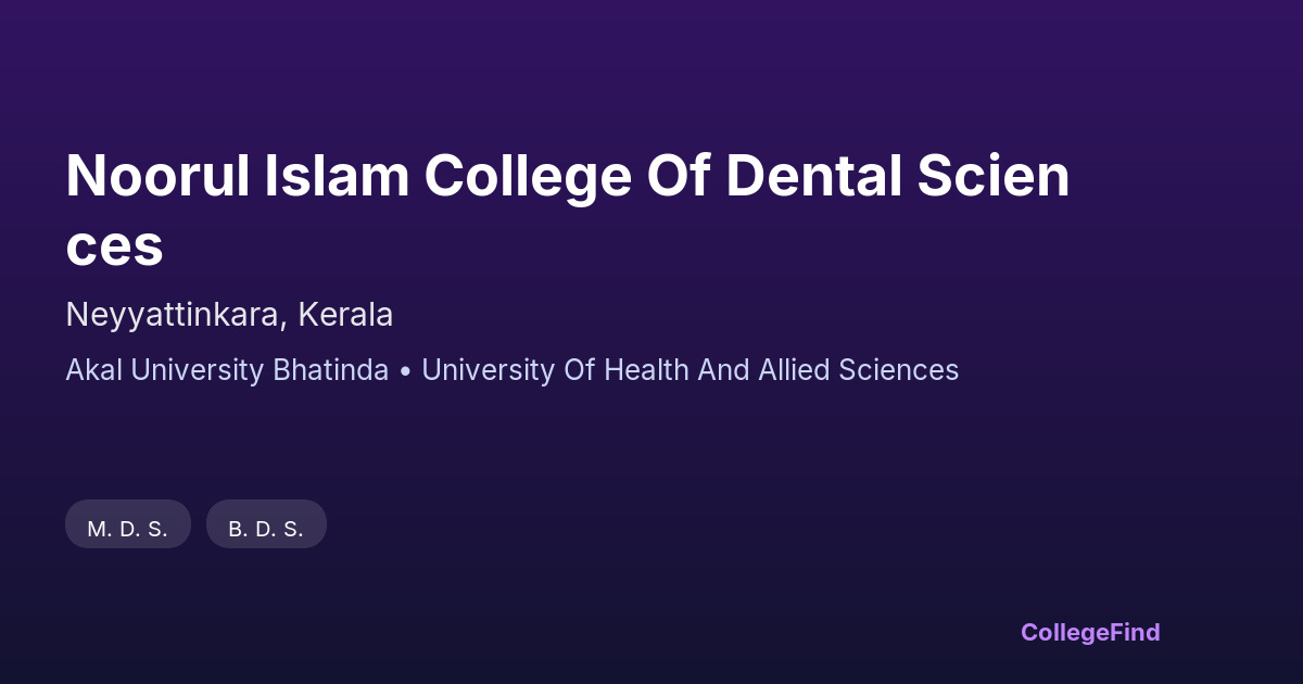 noorul islam college of dental sciences