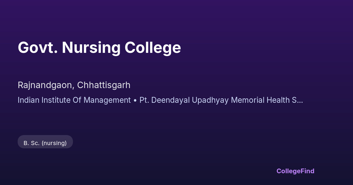 govt. nursing college