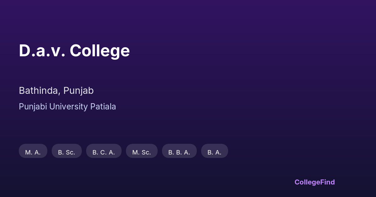 d.a.v. college
