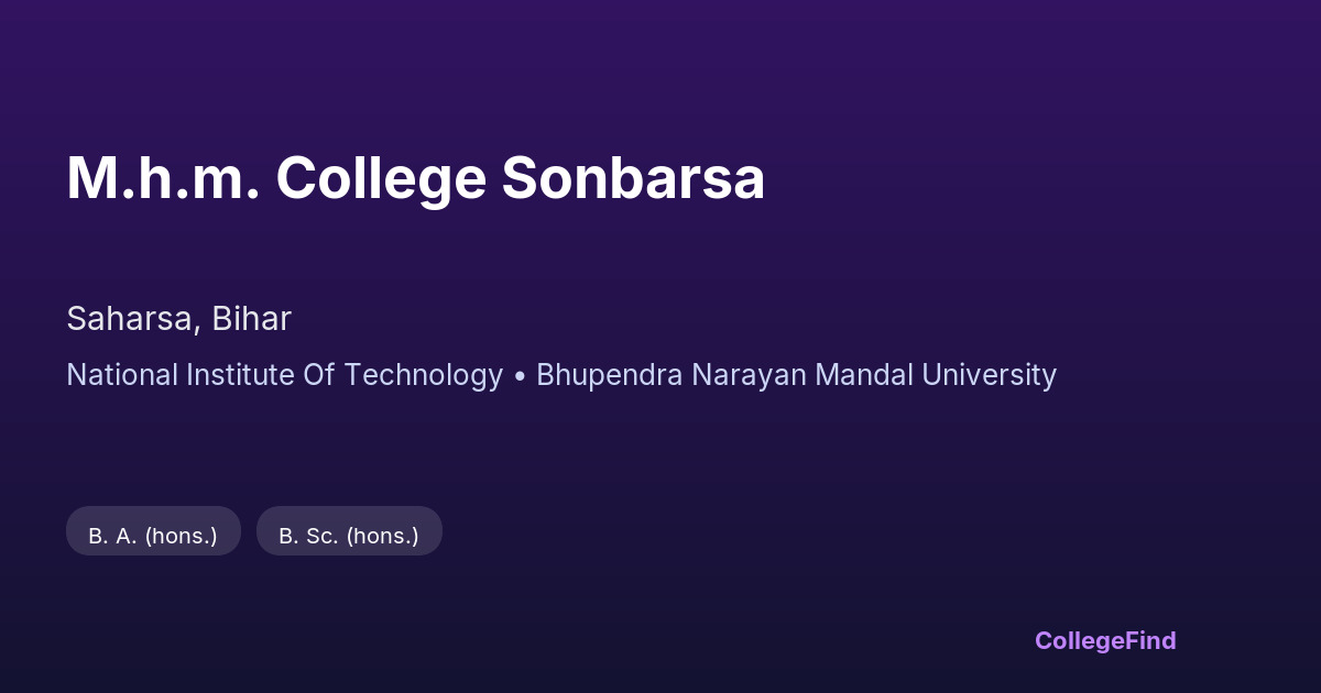m.h.m. college sonbarsa