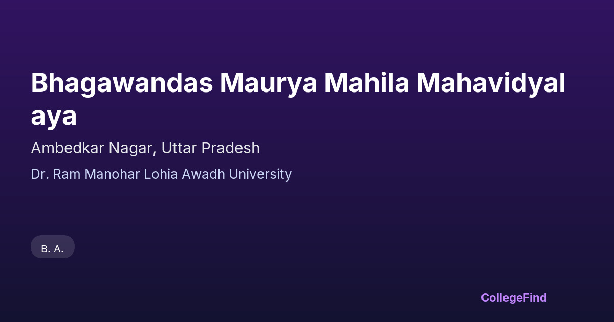 bhagawandas maurya mahila mahavidyalaya