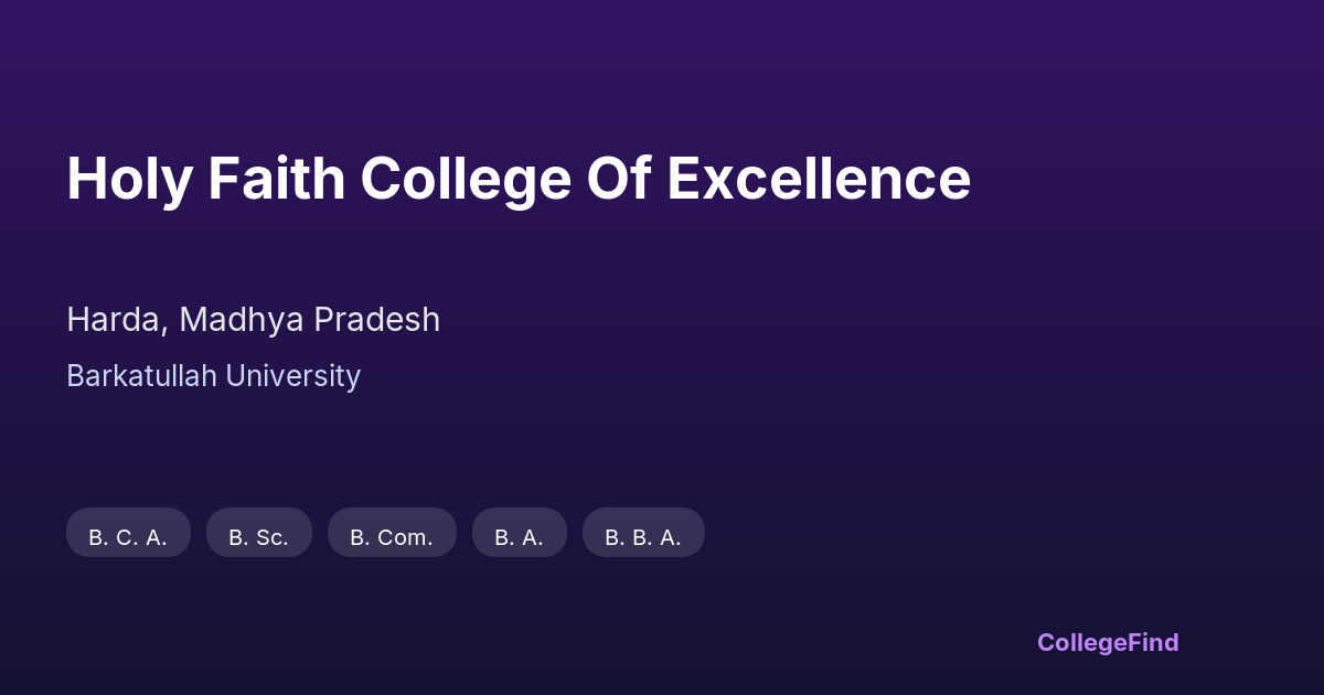 holy faith college of excellence