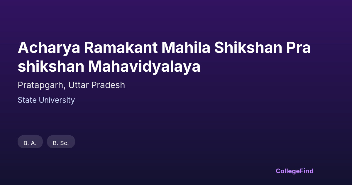 acharya ramakant mahila shikshan prashikshan mahavidyalaya