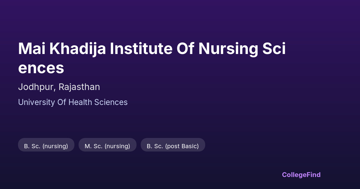 mai khadija institute of nursing sciences