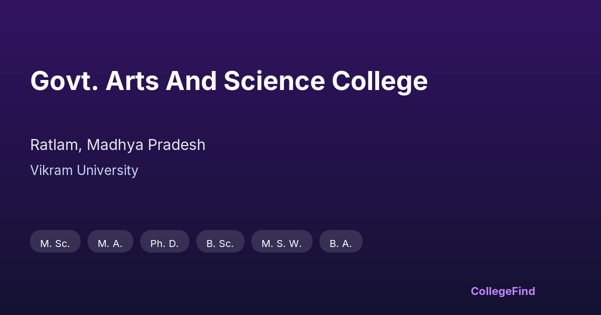 govt. arts and science college