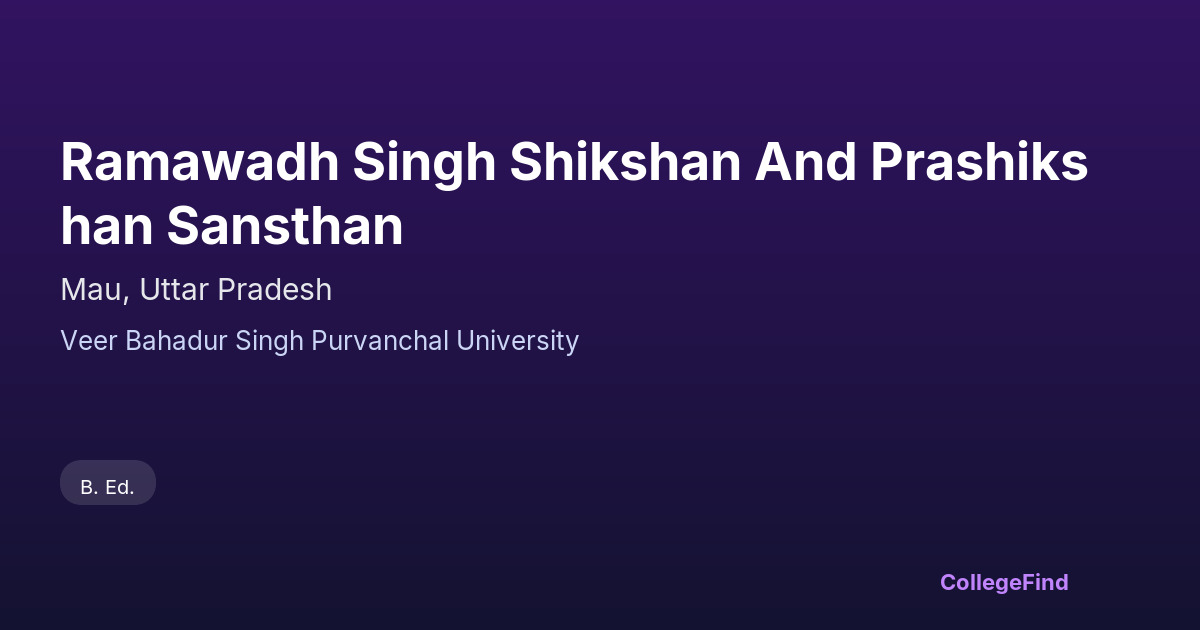 ramawadh singh shikshan and prashikshan sansthan