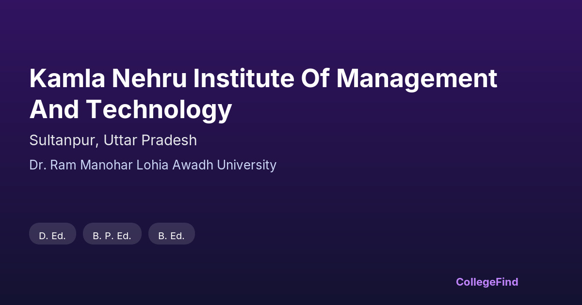 kamla nehru institute of management and technology