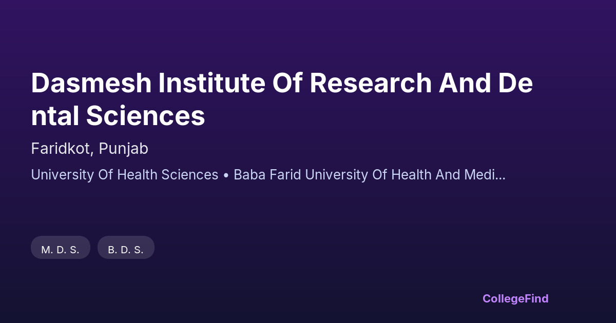 dasmesh institute of research and dental sciences