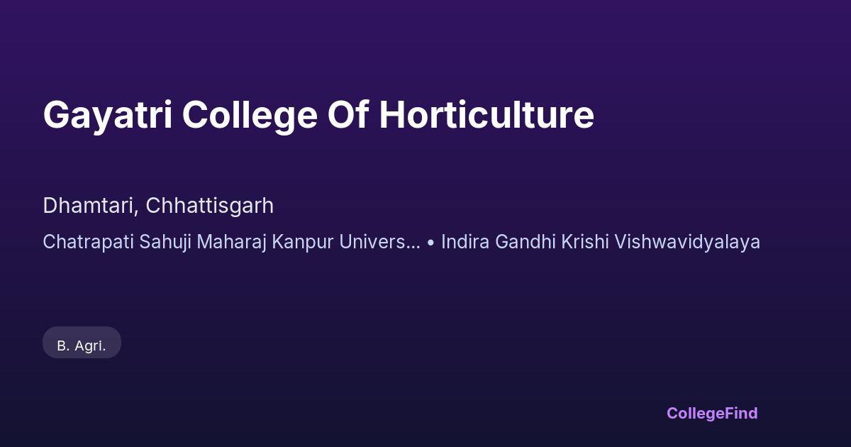 gayatri college of horticulture