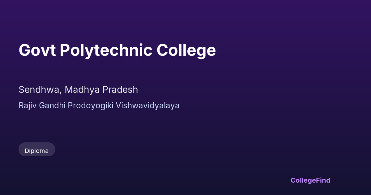 govt polytechnic college
