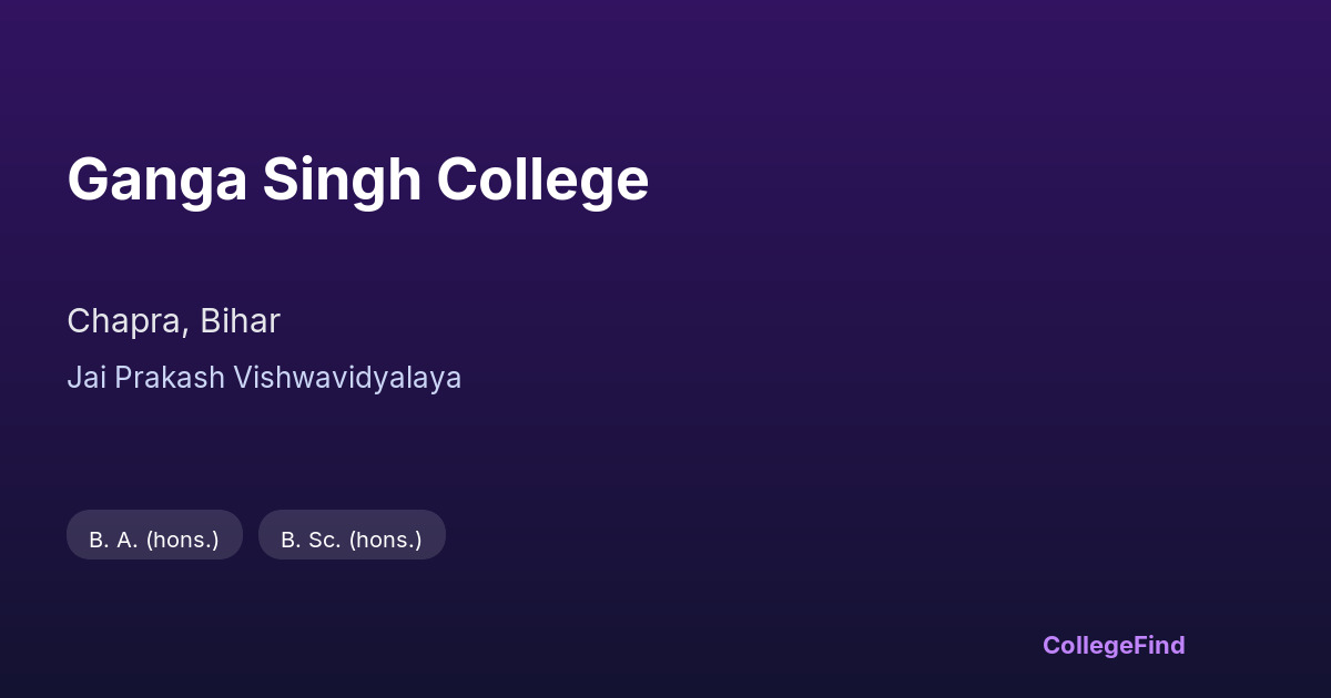 ganga singh college