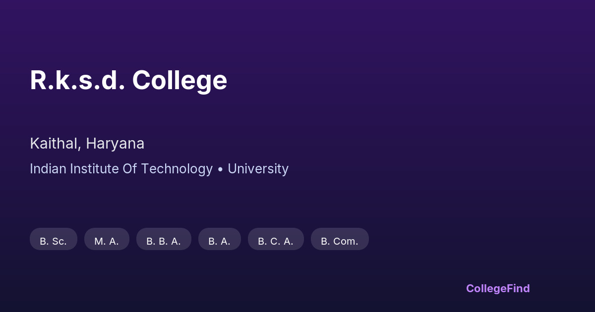 r.k.s.d. college