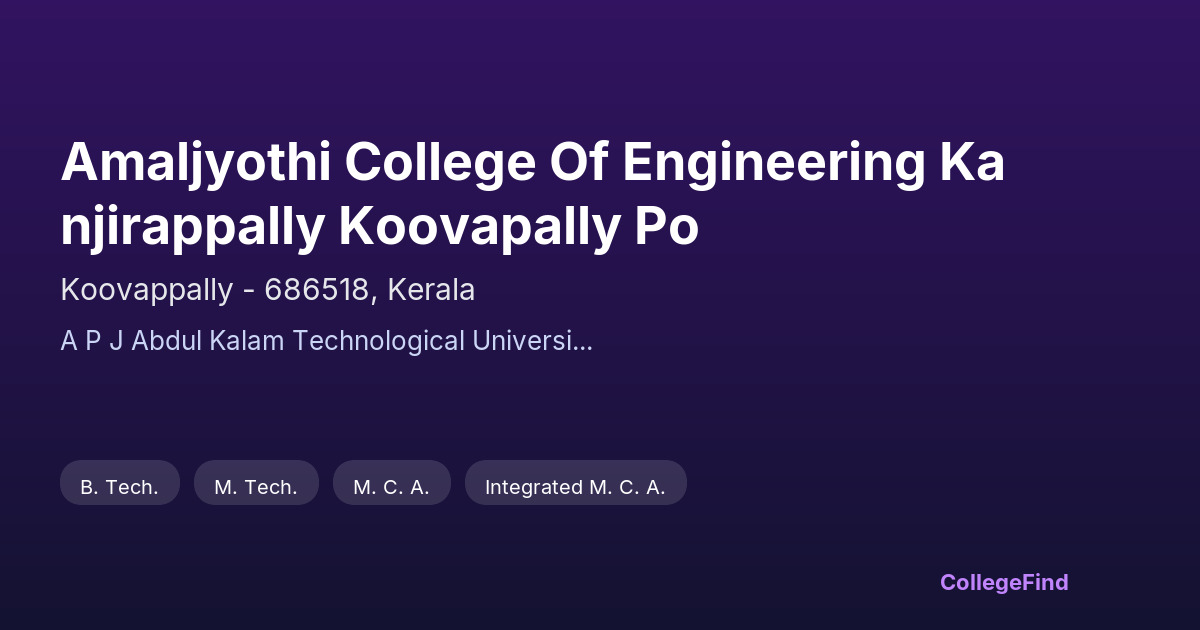 amaljyothi college of engineering kanjirappally koovapally po