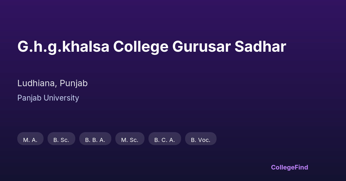 g.h.g.khalsa college gurusar sadhar