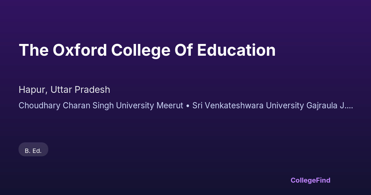 the oxford college of education