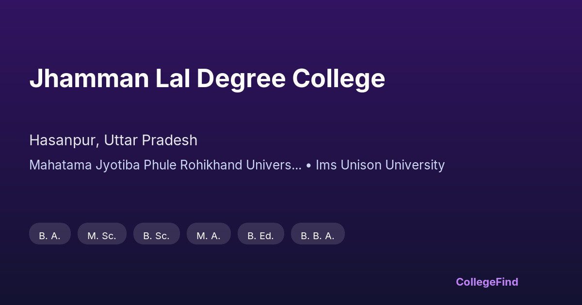 jhamman lal degree college
