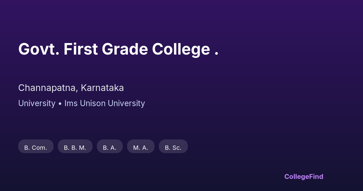 govt. first grade college .