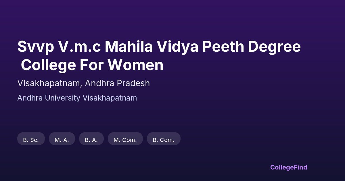 svvp v.m.c mahila vidya peeth degree college for women
