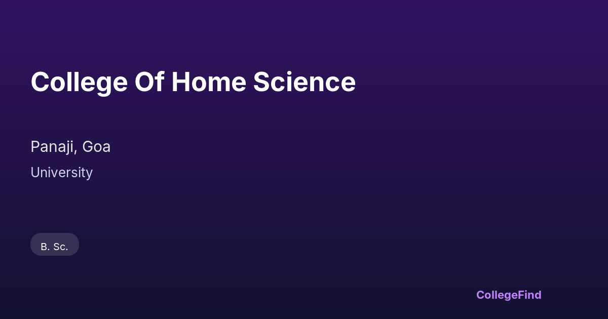 college of home science